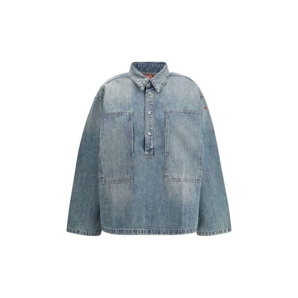 Diesel Tops - Diesel Classic Denim Shirt Women Blue Shirts